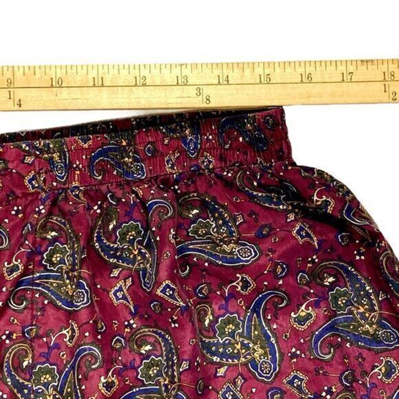 Christian Dior Pajama Set Mens Sz L/XL Burgundy Monsieur 100% Silk Paisley Print - Picture 12 of 16